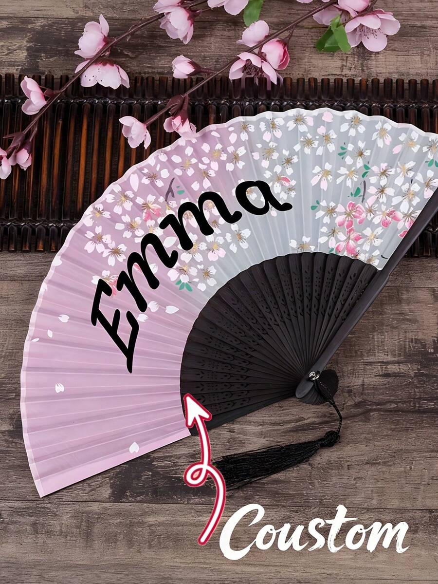 Unisex Personalized Customized New Fashion Folding Fans, Dance Props, Summer Fans, Bridesmaid Fans Wedding Dresses, Wedding Gifts, Travel Fans - Multicolor - View 1