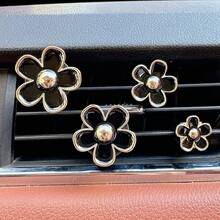 4 Pieces Of Chrysanthemum Vent Clip Car Air Freshener Charm Colorful Car Interior Accessories Available In Multiple Colors - 黑色 - 查看 11
