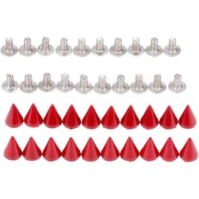 Red Punk Metal Rivets Screws, Colored Back Rivet, Cone Spikes Screw Back Studs For Handbag, Belt Shoes, DIY Leather Craft Findings 7X10MM,43205859