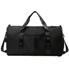 Large Capacity Waterproof Gym Bag For Women Men With Shoes Compartment Wet Pocket Travel Duffel Bag - 黑色 - 查看 4
