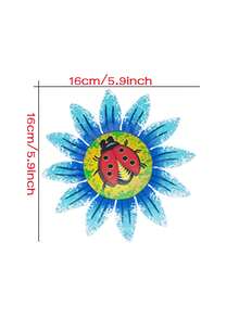 1件/4件装 亮丽金属花卉墙饰 - 悬挂式装饰，色彩缤纷的花园雕塑，适用于室内外，是客厅、卧室、婚礼礼物和家居装饰的完美之选，室内墙面装饰 | 花园艺术 | 金属质感，花卉装饰 - 2.5D昆蟲圖案花 - 查看 12