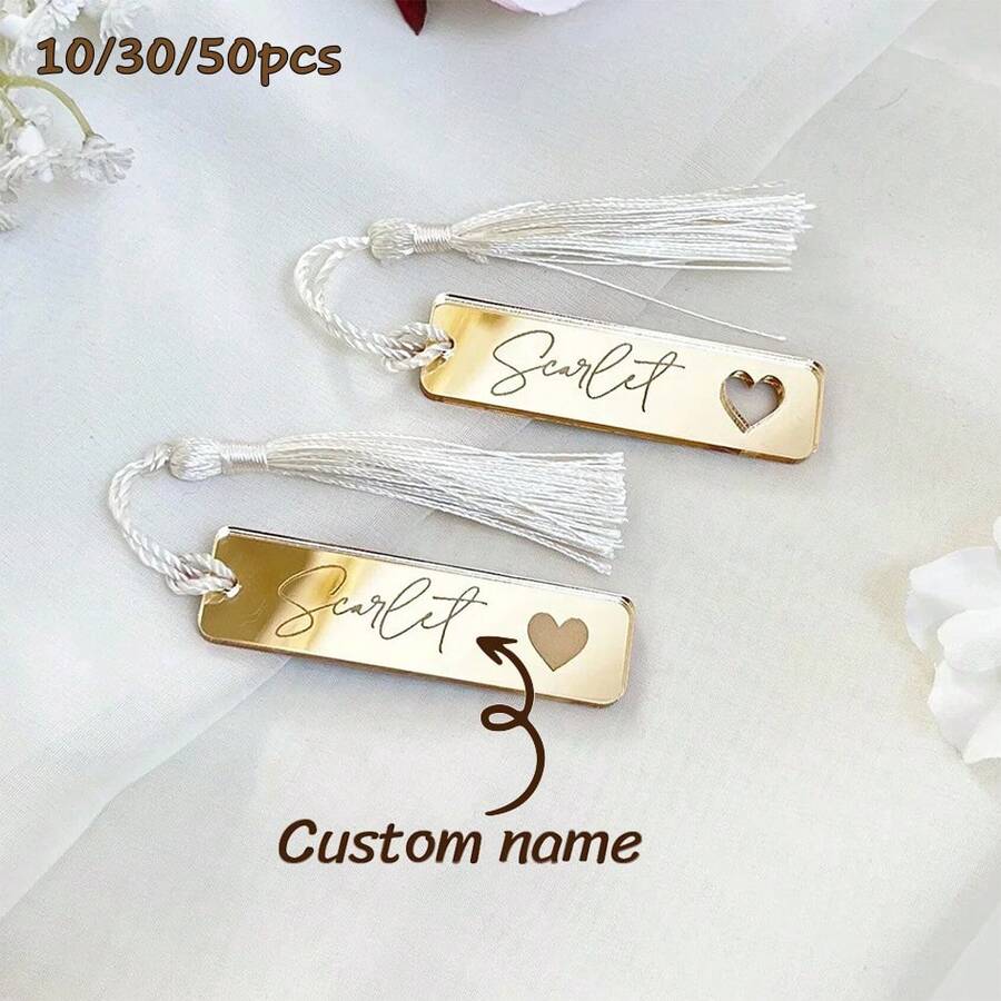 10/30/50 pezzi Segnaposto personalizzati per matrimonio, Segnaposto in acrilico con nappe, Cartellini nome invitati matrimonio, Etichette nome a specchio, Decorazione per il tavolo - Multicolore 3 - Visualizzare 1