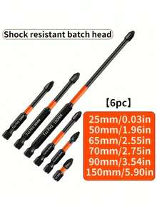 6pcs PH2 Screwdriver Bits - Durable Metal Impact Bits For Industrial Use Manual Tool - A - View 9