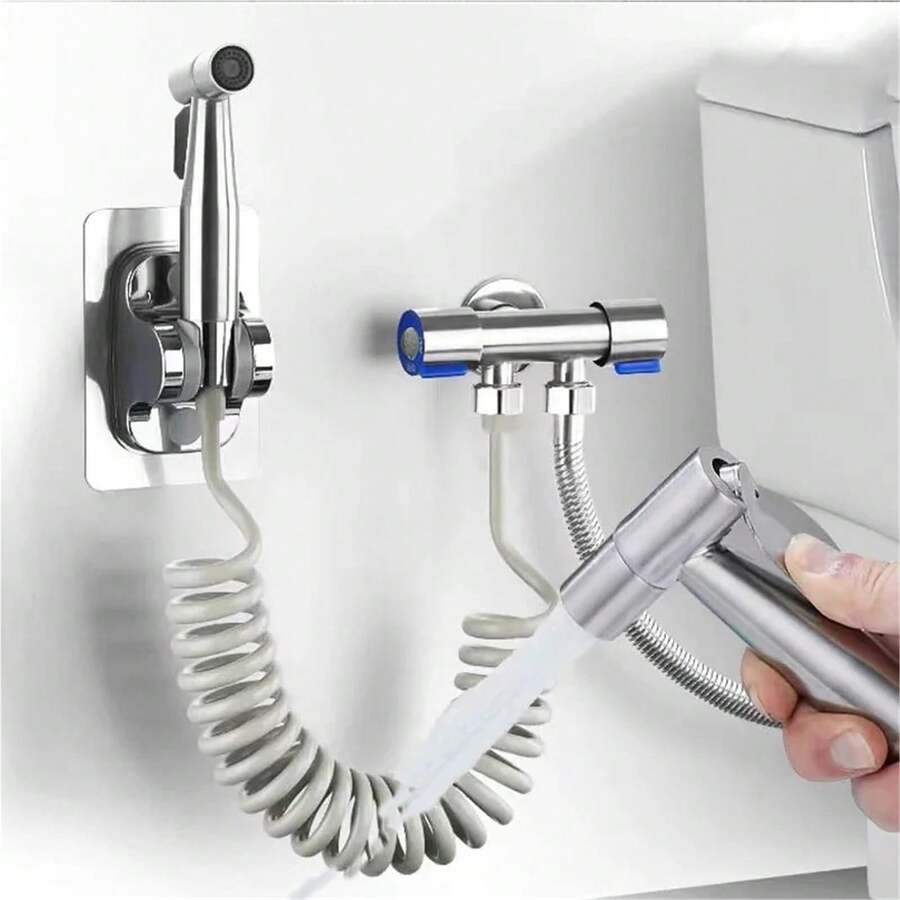 Handheld Bidet Toilet Sprayer Set, Adjustable Water Pressure Bidet Attachment, Stainless Steel Diaper Washer For Personal Hygiene, Feminine Wash And Pet Cleaning - Handheld Bidet Toilet Sprayer Set - View 1