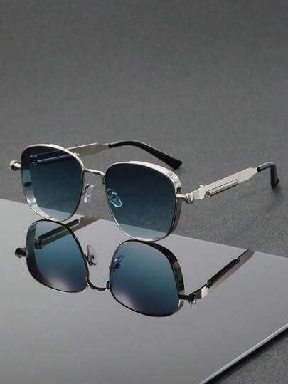 1pc Men Copper Square Classic Full Frame Modern Simple Style Ins Style Fashion Glasses For Summer Driving Fishing Camping Rave Party Street-Photography Tropical Beach Vacay Family Outings Going Out Outfit Appointment Outfits Fashion Accessories