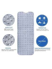 Bathroom Anti-Slip Mat, Shower Room Anti-Slip Mat, Bathtub Anti-Slip Mat, Anti-Slip Foot Mat, Bathtub Anti-Slip Mat, Shower Room Bathroom Anti-Slip Mat With Suction Cups - Grey - View 4