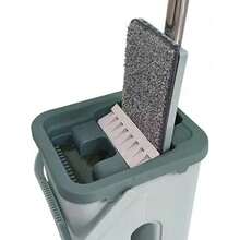 Escoba y cubo compacto limpiador automático limpio y seco con doble compartimento, lavado y escurrimiento – Cabeza giratoria y plana - Auzl - Ver 3