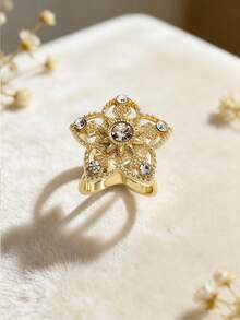 1件装时尚镶嵌水钻丝巾扣环 - 优雅丝巾扣环，适用于丝巾、T恤下摆，多功能时尚配饰，女士穆斯林头巾别针，丝巾固定扣 - 彩色 - 查看 2