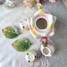 1 Set Hand-Painted Ceramic Rose Red Rose Flower Tea Set, Coffee Cup & Saucer Set, Teapot, Teacup, Christmas, Valentine's Day, Mother's Day Holiday Gift - Multicolor - View 9