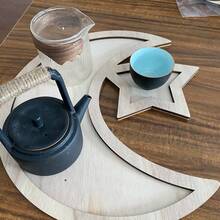 1 khay gỗ hình sao và mặt trăng, màu gỗ tự nhiên trang trí nhà cửa - Nhiều màu - Xem 6