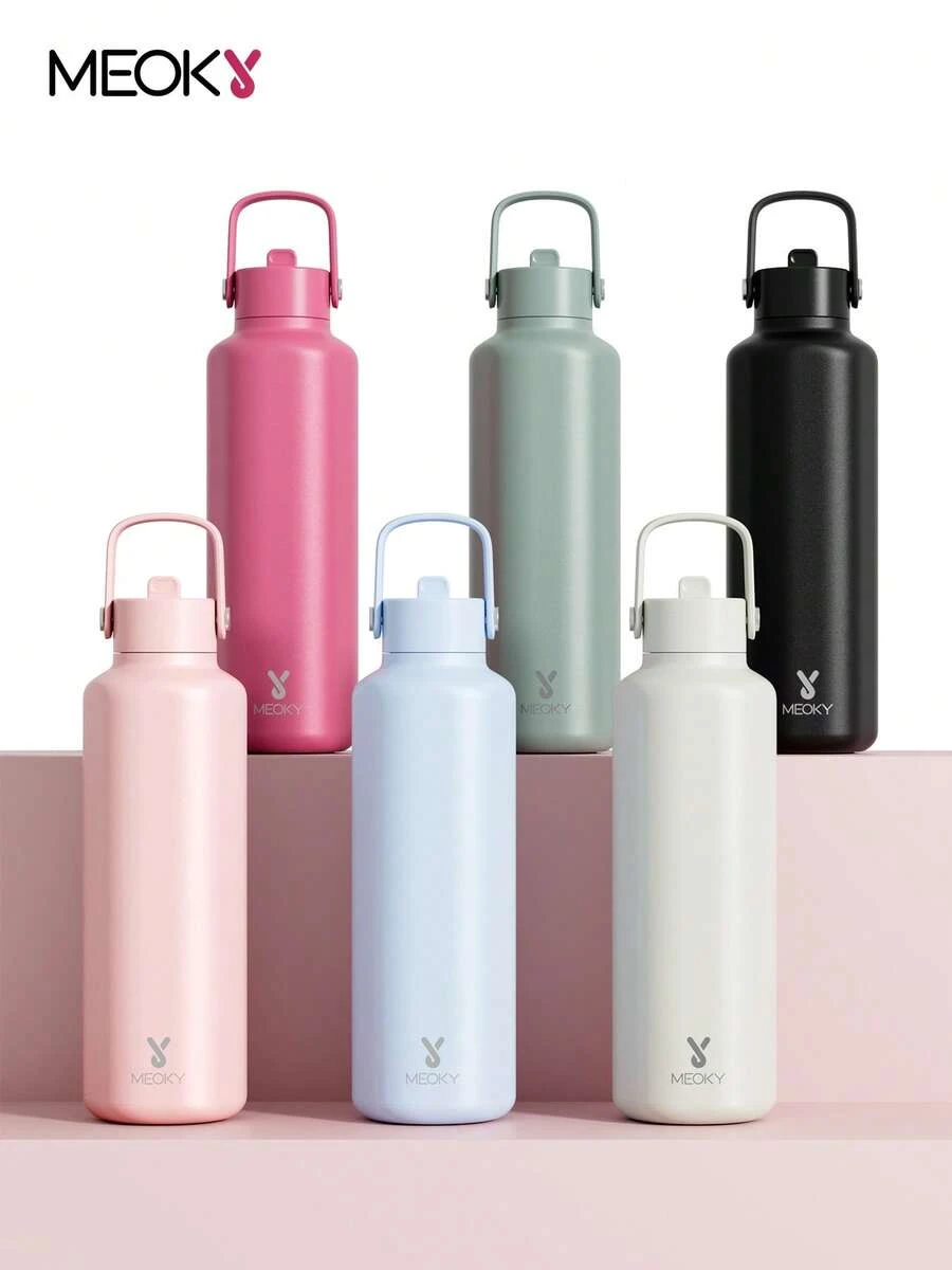 Meoky 18oz/24oz Insulated Tumbler With 2 Spout Lid And Straw, Insulated Cup, Keep Cold 24H, Leak-Proof, Insulated Coffee Mug Stainless Steel Travel Mug, Double Wall Stainless Steel Sports Water Bottle For Sports, Gym, Travel, And School