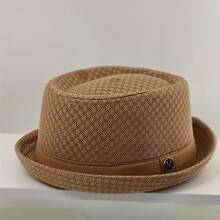 1pc Fashionable Hat, British Style Jazz Hat, Breathable Mesh Flat Brim Sun Hat, Foldable, Polyester, Suitable For All Seasons - A - View 11