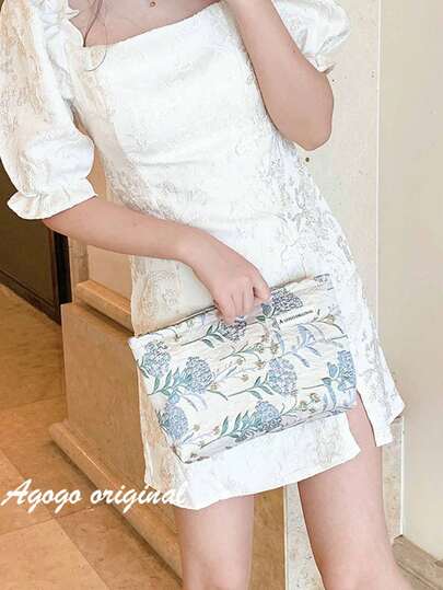 小众风格压纹便携旅行洗漱包，大容量帆布化妆包