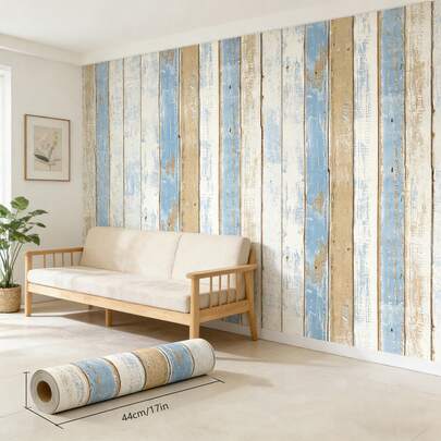 1 Cuộn Giấy Dán Tự Dẹp Vân Gỗ Địa Trung Hải Sọc, Giấy Dán Tự Dẹp Có Thể Tháo Rời, Chống Thấm Nước, Dễ Dán, Dùng Cho Phòng Ngủ, Thiết Bị Gia Dụng, Đồ Nội Thất, Trang Trí Nhà Cửa, Phông Nền Phòng, Cải Tạo Nhà Cửa.