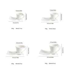 Juego de taza y platillo de cerámica de 80ml/100ml/180ml/280ml, elegante juego de taza de café y platillo de cerámica, adecuado para el té de la tarde, cafetería, uso diario en la oficina, fácil de limpiar, apto para lavavajillas - Multicolor - Ver 2