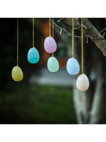 1/20pcs Plastic Easter Eggs, Soft Random Colors, Reusable & Shockproof, Suitable For Easter Egg Hunting, Crafts And Party Decorations, Essential For Easter Decor - Multicolor - View 5