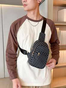 1pc Men's Large Capacity Casual Chest Bag, Versatile Commuter Shoulder Crossbody Bag, Fashion Travel Waist Pack - Multicolor - View 2