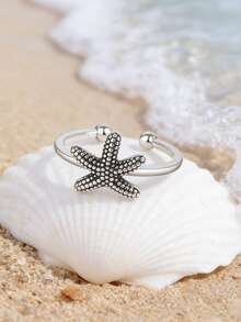 Nhẫn cá tính thời trang nữ sành điệu, họa tiết đại dương, kiểu dáng hở, hình vỏ sò, sao biển, gió biển mát mẻ, có thể điều chỉnh kích cỡ, phù hợp cho mọi dịp lễ hội, ảnh đại dương. - Nhiều màu - Xem 5