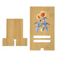 1 Set Customized Surname Initial Wooden Phone Stand, Solid Wood Base Multi-Function Phone/Tablet Desktop Holder With English Letter Logo - Multicolor - View 1