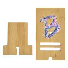 1 Set Customized Surname Initial Wooden Phone Stand, Solid Wood Base Multi-Function Phone/Tablet Desktop Holder With English Letter Logo - Multicolor - View 4