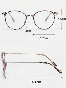 1pc Women's Round Everyday Casual Minimalist Fashion Clear Lens Glasses, Suitable For Going Out, School, Commuting - White Bean Curd - View 3