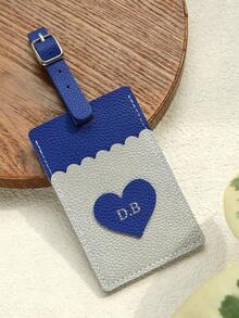 1pc Customized Dual-Color Shell Shaped Luggage Tag Personalized Initials Gold Foil Printing Privacy Name Card Handmade Vintage Vibes - Multicolor - View 13