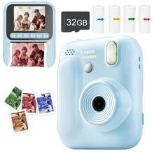 Kids Digital Camera With Instant Photo Printing - 8X Optical Zoom, 1080P HD Video, Built-In Flash, 4 Rolls Of Color Photo Paper (Red/Blue/Orange/Green), Portable And Easy To Use, Best Gift For Holidays And Special Occasions (Christmas, Birthday, New Year) - Multicolor - View 20