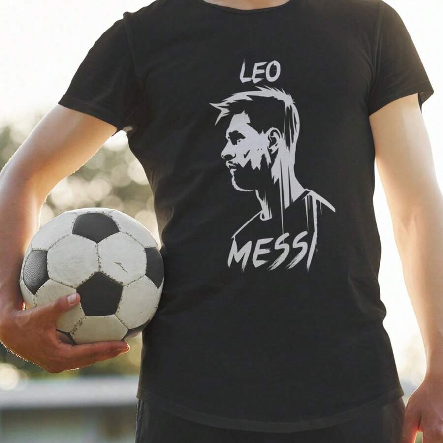 Camiseta de manga corta con gráfico clásico - Camiseta de fútbol, camiseta con gráfico, kit de aficionado de la Copa Mundial de Fútbol EURO 2024, regalo para jugadores de deportes de los hombres, 1 pieza, conjuntos a juego familiares, camiseta casual de primavera y verano para niñas, tops suaves - Negro - Ver 1