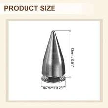 50 Sets Spikes And Studs, 7 X 13mm Cone Spikes Screw Back Studs Rivets, Cone Punk Spikes Rivet For Clothing Belts Bags DIY Leather Crafts, Metallic Black,43206692 - A - 查看 2
