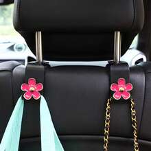 4pcs/2pcs Flower Car Seat Back Hooks, Car Rear Seat Storage Hooks, Decorative Practical Car Accessories - S Hook - View 3