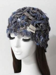 1pc Bohemian Style Handmade Crochet Gradient Hollow Flower Knitted Headband, Breathable Niche Travel Essential For Spring/Summer, Versatile To Match Small Bags - Knitted Hat - View 10