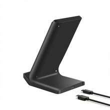 20W Fast Wireless Charging Station Compatible With IPhone 17/16/15/14/13/12/11/XR/XS/8 & Phone Wireless Charger Stand Holder Compatible With Samsung Galaxy S26/S25/S24/S23/S22/S21/S20/S10/S9/Note 20 Ultra/10/9 - Black - View 5