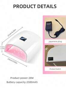 Rechargeable UV LED Nail Lamp, Cordless Nail Dryer For Gel Polish, Professional Nail Art Tools For Home And Salon Use - View 5