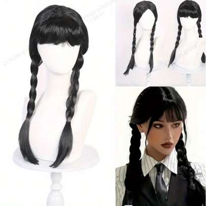 Women's Synthetic Bob Cut Wig With Bangs Short Straight Heat Resistant Beginner Friendly Halloween Cosplay Wig
