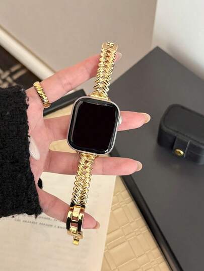 1pc Compatible With Apple Watch Band 38mm/40mm/41mm/42mm/44mm/45mm/49mm/46mm Women Replacement Stainless Steel Wristband Strap Suitable For S9/S10/S11 Band, Metal Watch Strap For Watch SE/11/10/9/8/7/6/5/4/3/2/1
