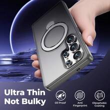 For Samsung Galaxy S24 Ultra Magnetic Magsafe Case Cover Shockproof 360 Rotate - Black - View 3