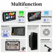 7 吋通用無線 CarPlay 與 Android Auto 便攜式顯示螢幕，兼容所有車型 - A - 查看 3