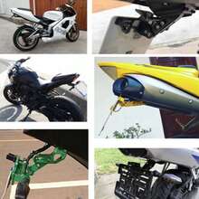 Porta Placa Universal Para Moto Ajustable Con Luz Negro - A - Ver 5