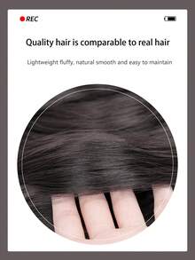 黑色马尾辫接发，女士专用，18英寸大波浪卷发，爪夹式马尾辫，自然合成假发接发，易于使用，蓬松不打结 - 彩色 - 查看 4