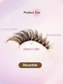 5 Pairs Fluffy Brown Lashes False Eyelashes Transparent Stem Invisible Band Natural Lashes Crisscross Curl Cat Eye Lashes Brown Color Fox Eye Effect Faux Mink Lashes For Daily Lash Extension Makeup Strip Lashes, Lashes, Eyelashes, Fake Lashes - 貓眼假睫毛 3 - 查看 6