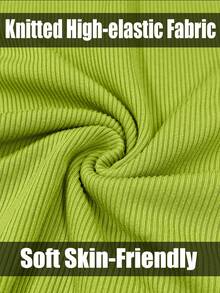 RNU Camisa polo feminina verde e branca com decote em V contrastante, tecido elástico, modelagem slim, ideal para ocasiões casuais, baladas, eventos corporativos, shows, escritório e outras ocasiões. Estilo retrô, tecido canelado liso, alta elasticidade, super macio e confortável, caimento perfeito para a pele. Perfeita para o dia a dia, festas, passeios, viagens e encontros. Nova camisa polo curta de manga comprida para primavera, verão, outono e inverno. - Verde - Ver 11