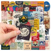 50pcs Vintage American-Style Motivational Stickers New Cross-Border Decorative Phone Case, Water Bottle, Luggage, Skateboard, Helmet, Mirror, Laptop, Waterproof Adhesive Stickers For Notebooks, And More Planner Supplies & Gift Stickers - Multicolor - View 4