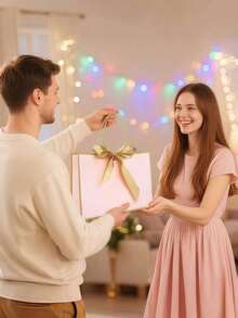 精美礼品袋，含丝带、感谢卡、蝴蝶结纸质礼品袋，伴娘礼品袋，完美适用于任何生日、婚礼、母亲节礼物、伴娘派对或礼品包装。 - 粉紅色 - 查看 6