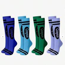 4双/8双彩色条纹短袜，时尚创新柔软亲肤女袜 - 彩色 - 查看 12