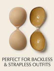 2 Pairs Of Lift-Up Adhesive Bras - Everyday Sticky Nipple Covers, Strapless Silicone Pasties, Self-Adhesive Mango-Shaped Bras, Invisible Bras - Suitable For Dresses And Wedding Gowns - Multicolor - View 5