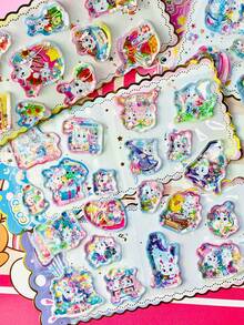 Replacement Sticker Set - Second Edition High-Quality Premium Rabbit Design Stickers. Perfectly Suitable For Decorating Smartphones, Laptops, Luggage, Water Bottles, Skateboards, Guitars, And More. An Ideal Choice For Daily Use, Children's Birthday Gifts, Back-To-School Supplies, Travel Accessories, And Teenage Room Decor. - Multicolor - View 7