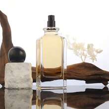 1pc.Thick Bottom Square Empty Perfume Bottle – 50ml Clear Glass Spray Bottle With Black Round Cap, Refillable Perfume Container, Suitable For Cosmetic - Thick Base 50ml - View 2