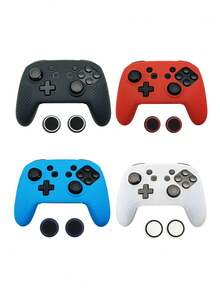 1 Set Switch Pro Controller Game Protective Case + 2pcs Joystick Cap, Silicone Game Protective Cover, Anti-Slip, Anti-Sweat, Anti-Scratch, Anti-Dust, Enhances Gaming Experience - View 1