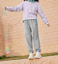 Skechers New Women Knitted Casual Loose Fit Pants - Grey - View 3