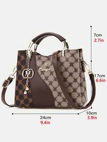 3件套新款时尚印花休闲手提包套装 - 咖啡 - 查看 4